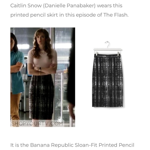 Banana Republic Sloan Pencil Skirt Black White Stripe Size 4 - Picture 2 of 16